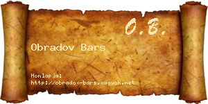 Obradov Bars névjegykártya